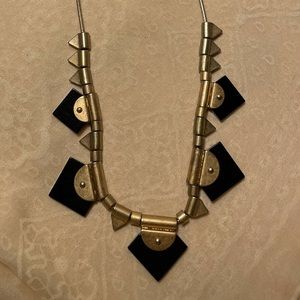 Madewell Geometric Black and Antique Gold Necklace